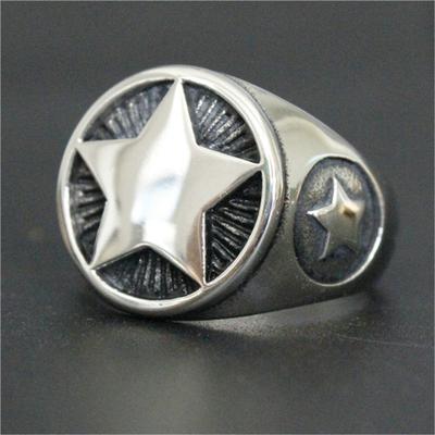 4-Farben-Sternring 316L Edelstahl Schmuck Cooles Band Party Persönliches Design Ring