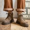 Martin boots men's winter street style velvet warm retro high-top leather Japanese high-end matte leather tooling shoes