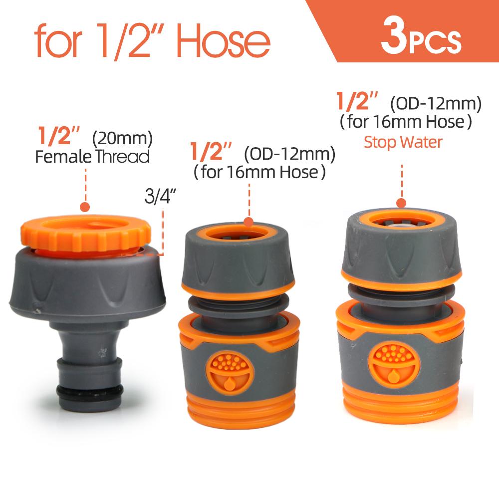 

1 комплект 1/2 дюйма Адаптер для соединения садового шланга Быстроразъемный соединитель для крана Труба 16 мм 20 мм Ирригационный фитинг для ремонта Заглушка Other