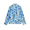 Spring New Women's Clothing Flower Print Fashion Vertical Lapel Long Sleeve Shirt 5029055 5029053