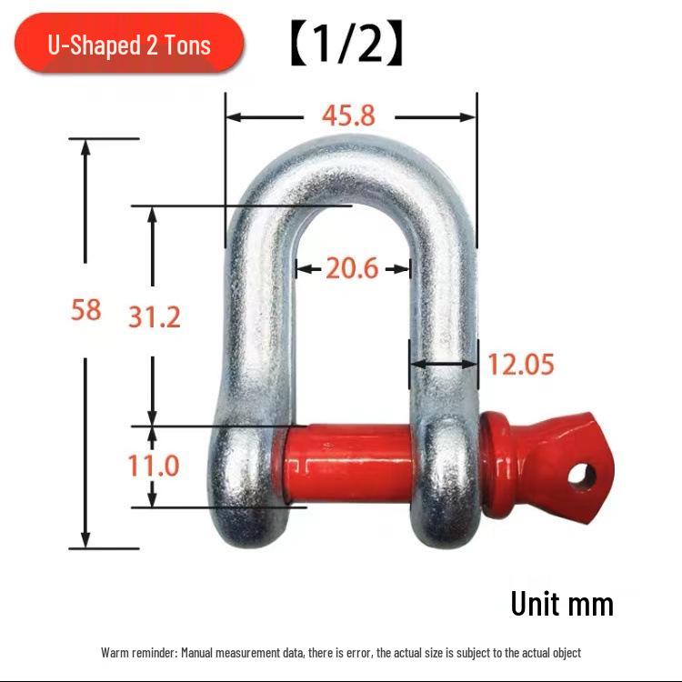 High-Strength U-Type D-Shackle for Lifting & Excavator Locks