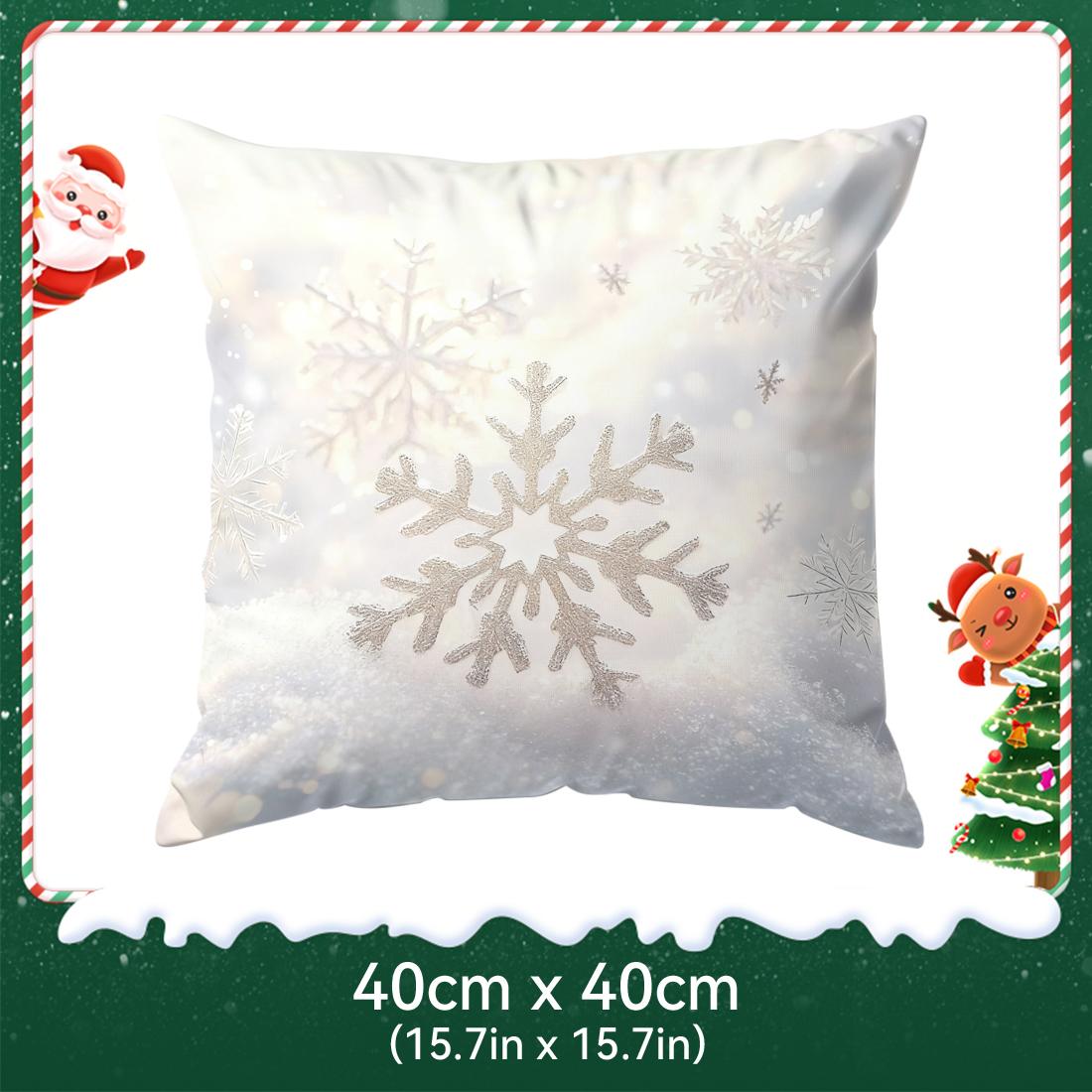 

Christmas snowflake Cushions Pillowcase Polyester Cushion Cover Throw Pillow Pillowcover Home Car Sofa Decor 40x40cm