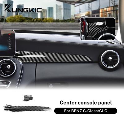 Mercedes Benz C Sınıfı W205 C180 C200 GLC X253 2015 2016 Sol Direksiyon Sağ Direksiyon Karbon Fiber ABS Orta Konsol Gösterge Paneli Kaplama Kapağı