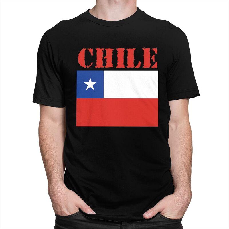 Custom Fashion Chile Flag T Shirts Men Tshirts Streetwear Tee 100 Cotton Slim Fit Tshirt Gift