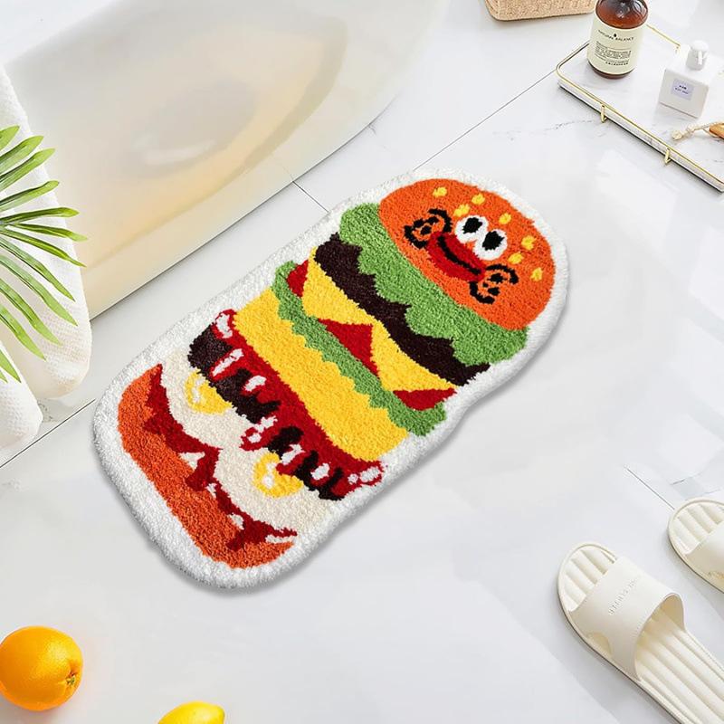 American Abstract Style Cute Short Plush Carpet Bathroom Bedroom Door Carpet Entry Door Carpet Home Decor