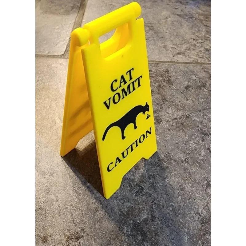 1pc Cat Vomiting (wet Ground) Sign Funny Sign Cat Dog Vomiting Sign