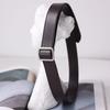 No Punching 24 Minimalist Double-Sided First-Layer Cowhide Lychee Pattern R & W Fashionable Square Buckle Belt For Women