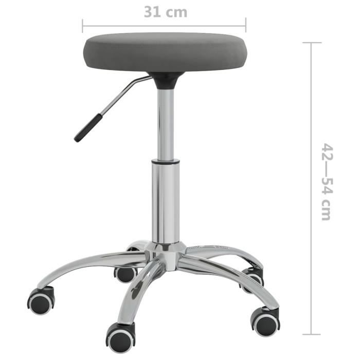 VidaXL Tabouret de massage Velours Gris foncé
