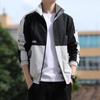 Men's Casual Sport Jacket Spring Autumn New Style Korean Version Leisure Color Blocking Fleece-lined Thickened Trendy Outerwear