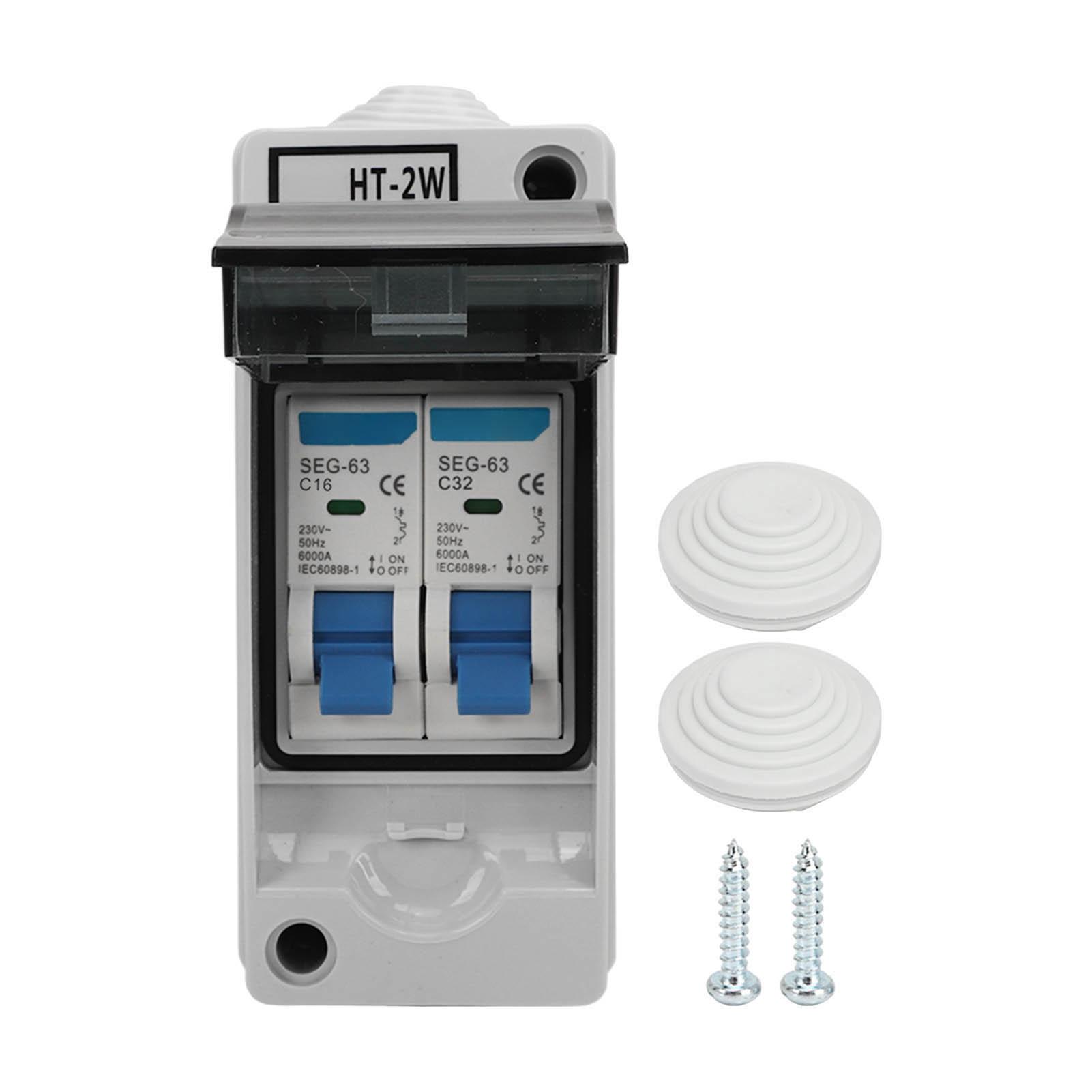

Circuit Breaker 2P MCB C Type Outdoor Waterproof Miniature Circuit Breaker with Box 230V C16 C32