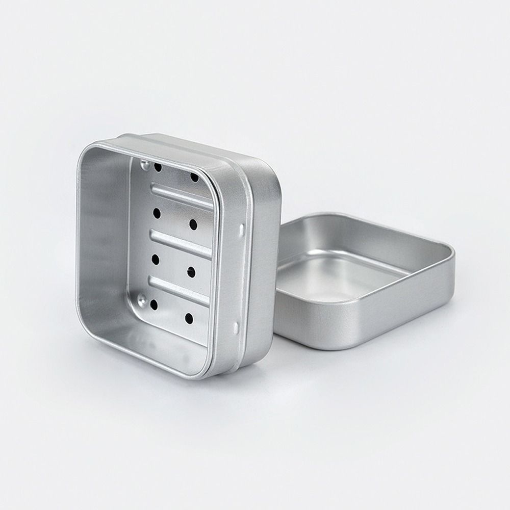 Portable Aluminum Drain Box Double-layer Travel Water Filter Soap Box Square Storage Container