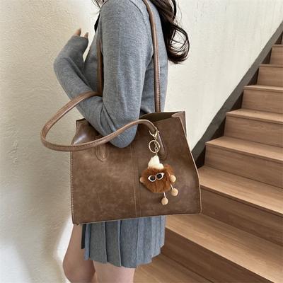 Neue weiche Lederanhänger-Tragetasche modische und schlichte Schultertasche mit großem Fassungsvermögen lässige Damen-Achseltasche