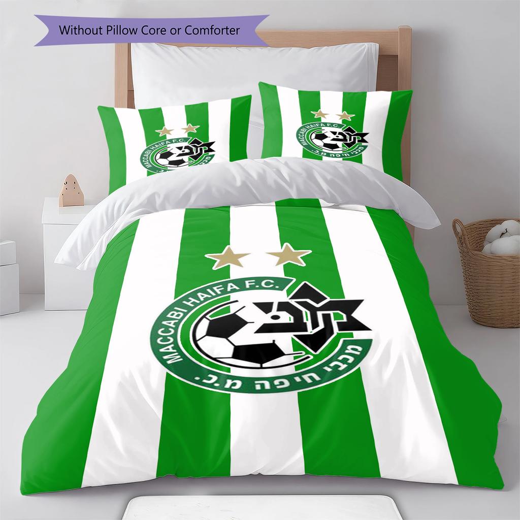 Maccabi-Haifa Pattern Bedding Quilt Set Quilt Cover Pillowcase Home Decoration Gift (1 * duvet cover + 2 * pillowcase, without core)