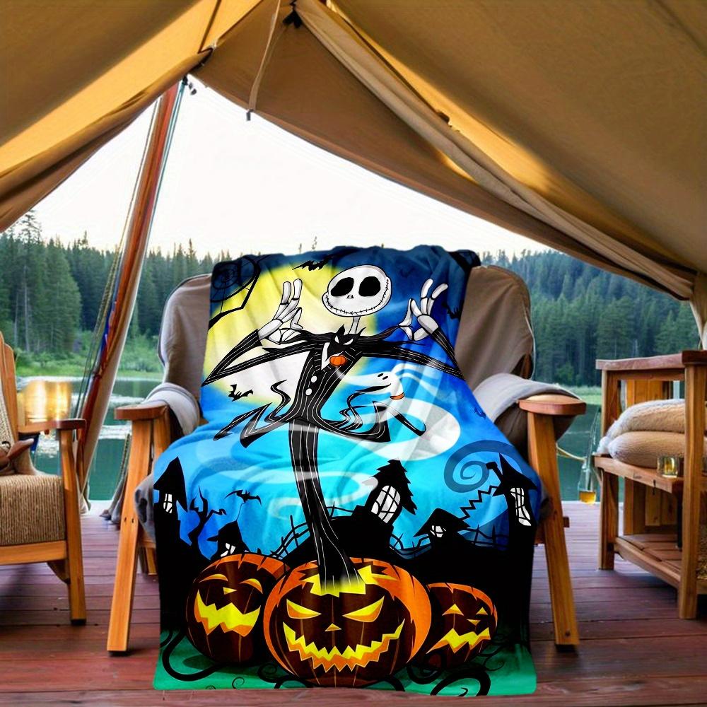 1pc, Jack Skellington Blanket All Seasons Use, Living Room, Travel, Camping, Car Blankets