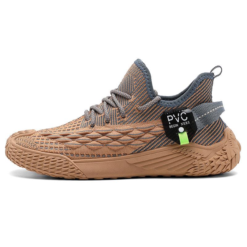 Men's shoes spring and summer new casual sports shoes men's versatile breathable fly-woven coconut shoes soft-soled running shoes