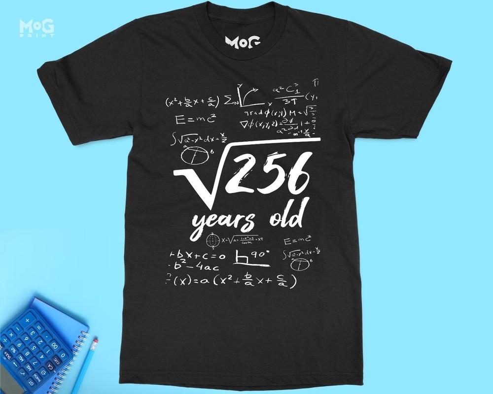 

16th Birthday Square Root 256 T-shirt 16 Years Old Sixteenth Bday Gift for Teens 4XL