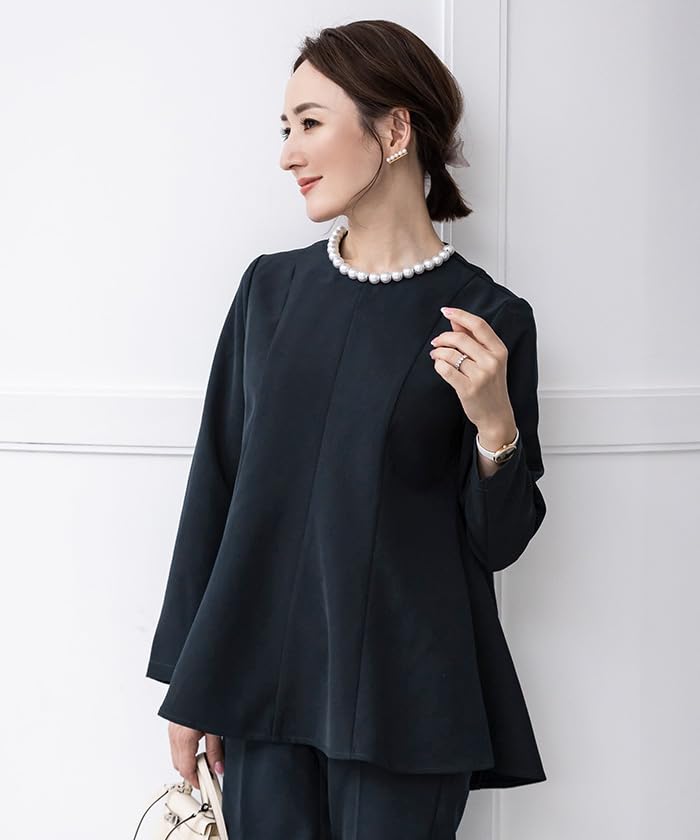 Yours BBXN1388 Medium Dark Navy Cut and Sewn Top with Pearl Hemline Women's