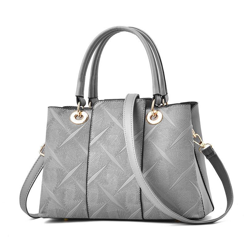 Temperament Middle-aged Women's Bag Fashion Leather Bag Large Capacity Handheld Straddle Shoulder Mother Bag Handheld Big Bag