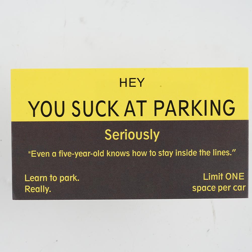 50pcs No Permit Area Violation Warning Notice Card,You Parked Like An Idiot Business Cards,Writable Bad Parking Cards For Car