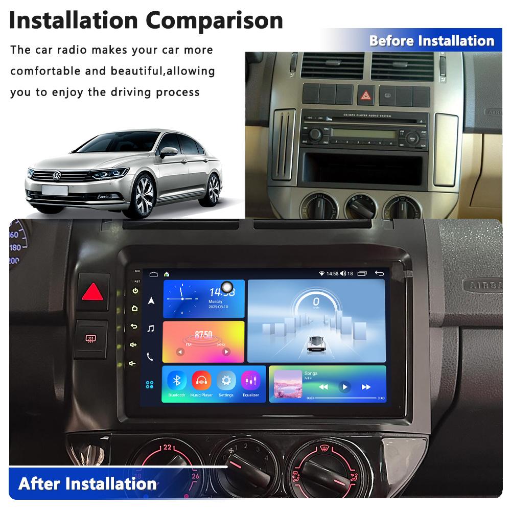 9 inch Car Radio Frame Auto Stereo Frame Kit for VW Volkswagen Polo 2004-2011 Mounting Bezel Faceplate Car Interior Front Dash Center Fascia