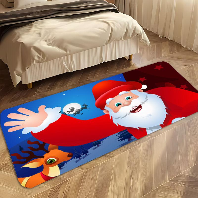 Funny Santa Claus Merry Christmas Carpet for Home Living Room Kid's Bedroom Sofa Doormat Kitchen Floor Rugs Anti-slip Decor Gift