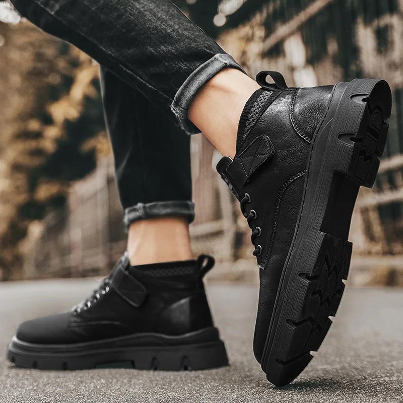 Herbst Winter Neue Kurze Stiefel Herrenmode Britisch Klassische Mode Rutschfeste Bequeme Stiefel Outdoor Bankett Freizeitschuhe