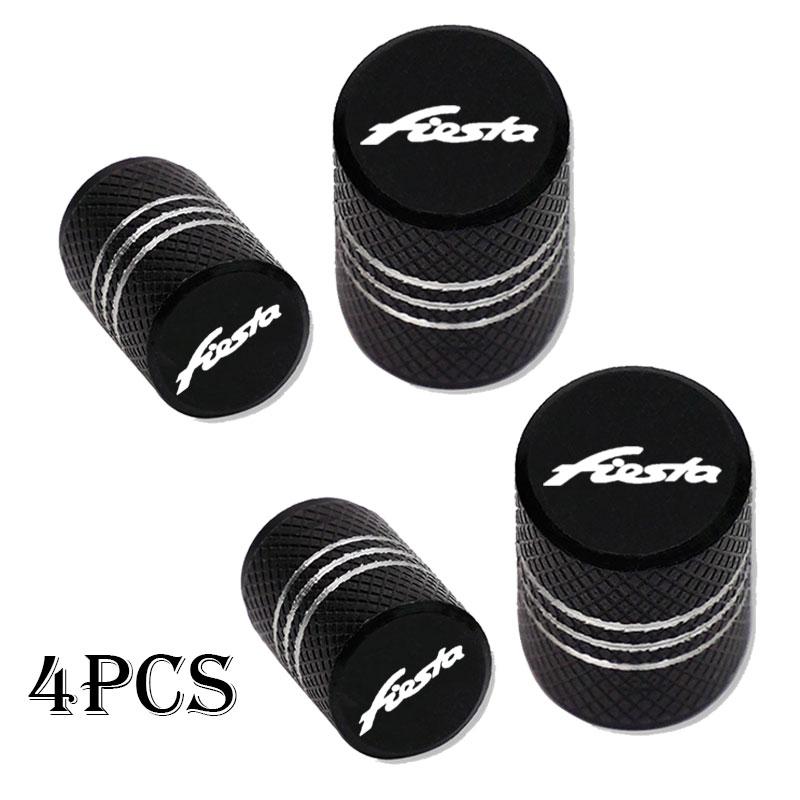For Ford Fiesta Auto Accessories 4pcs Auto CNC Badges Car Wheel Tire Valve Caps Tyre Stem Covers Airdust Waterproof