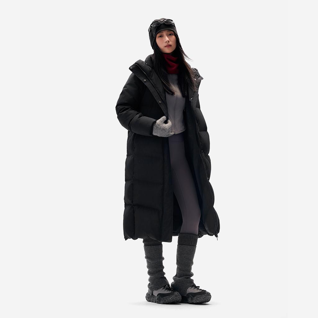 Li-Ning Windproof Water-Repellent Warm Anti-Static Hooded Down Jacket Women Outerwear AYMV408-2