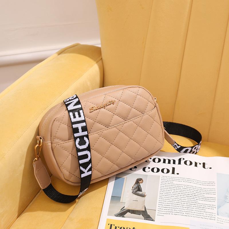 

Embroidered camera bag spring new shoulder bag rhombus grid messenger bag fashion bag women s one хаки