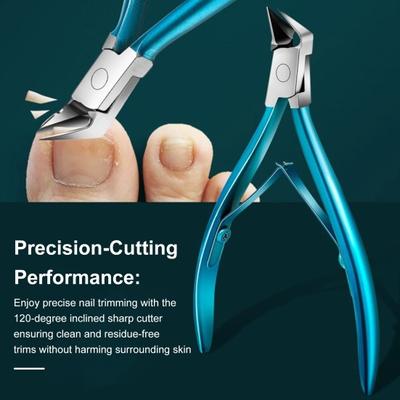 Professional Nail Clippers for Thick Ingrown Nails Stainless Steel 120 Degree Angled