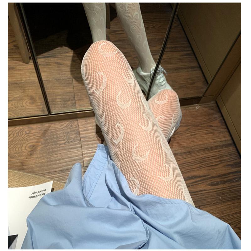 Sexy Black Pantyhose Star Thin Stockings Women'S Autumn And Winter Lace Bottoms Net Socks Socks