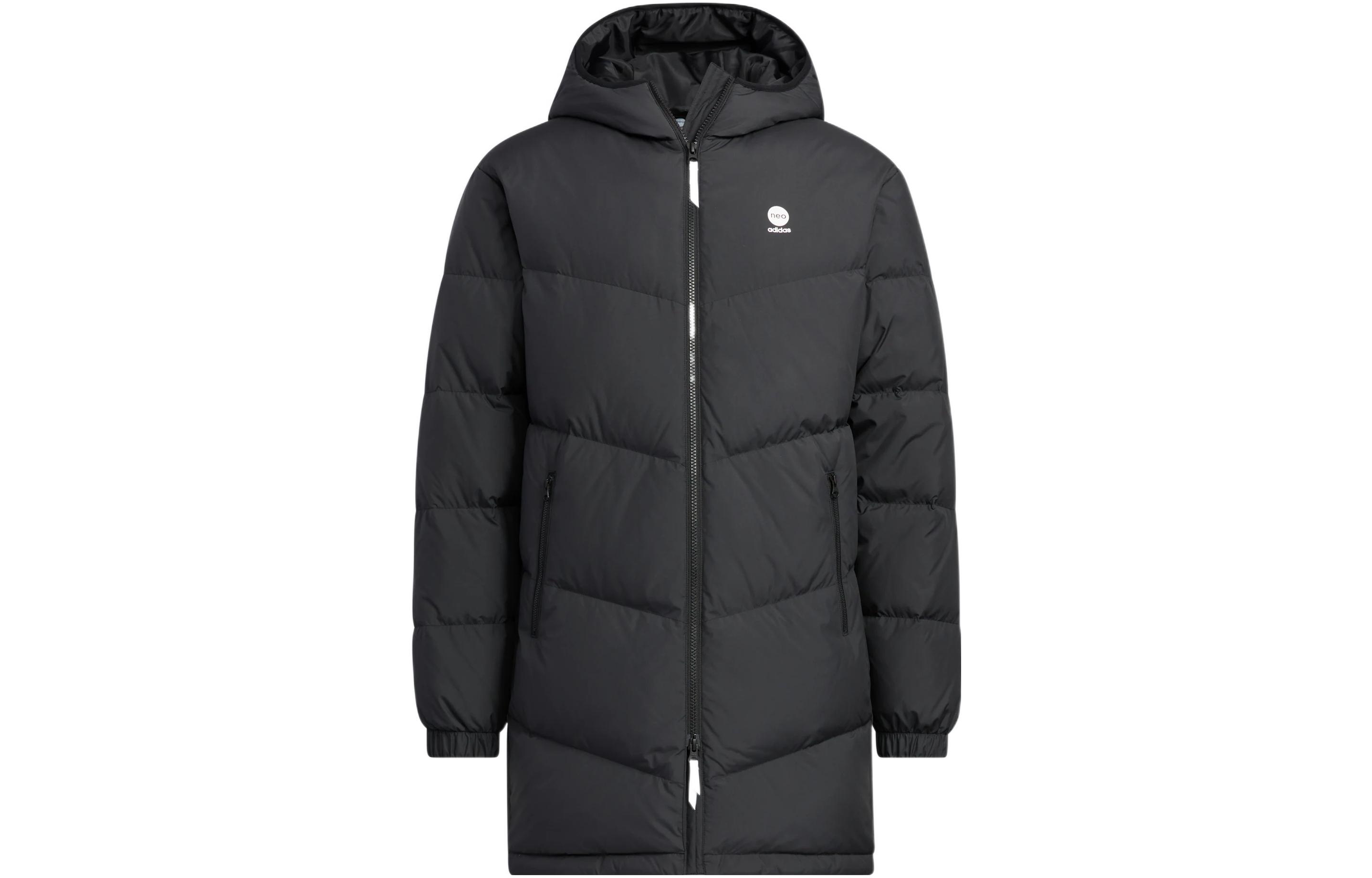Adidas Neo Down Jackets Unisex Black Hooded Thickened HN4787 L