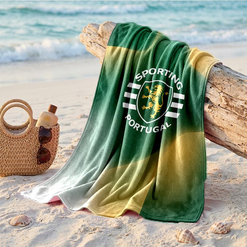 Telo Mare in Microfibra con Stampa Sporting CP FC Asciugatura Rapida Assorbente Grande per Spiaggia Nuoto Viaggio