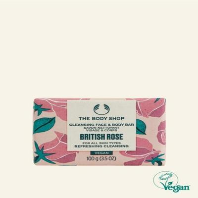 British Rose Cleansing Face & Body Bar 100g