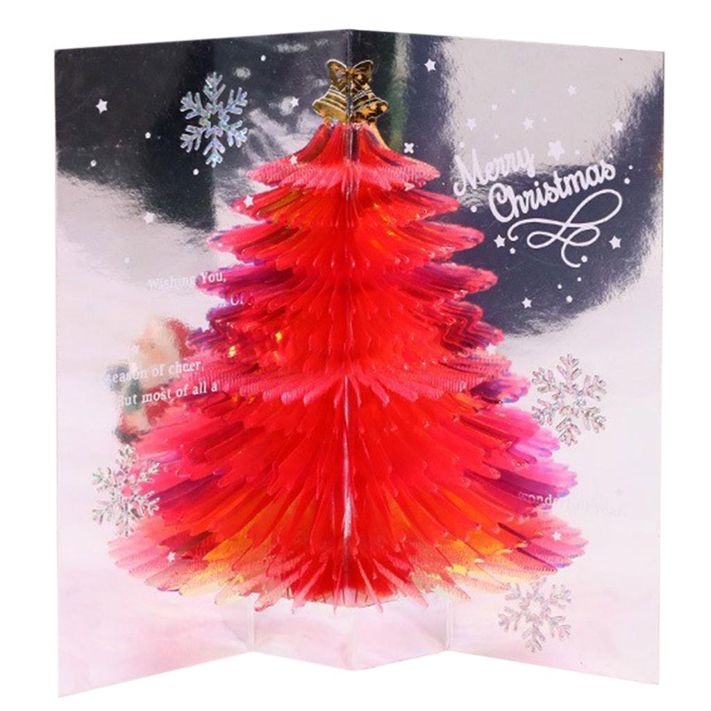 3D Christmas Card Sparkling Hand-Made Christmas Tree 3D Pop-Up Card Xmas Ornament For New Year DIY Greeting Card Gift Present