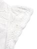Women White Loose Hollow Out V Neck Short Sleeve Casual Shirt