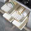 Bowl & Dish Pull-Out Storage Rack - In-Cabinet Drainer & Organizer