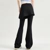 Women's 2-in-1 High Waisted Wide Leg Pants, Casual Solid Color Sports Pants, Yoga Pants