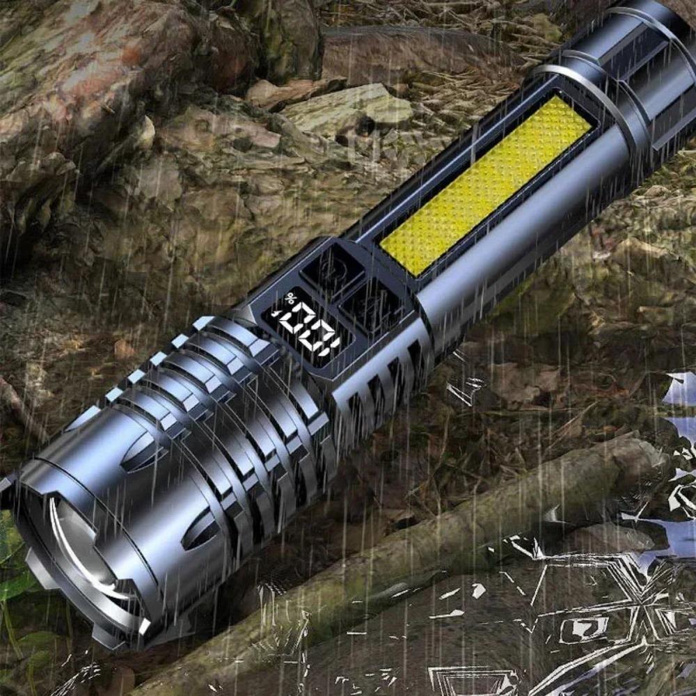 1300LM High Power Flashlight LED Lantern Long Shot Hand Lamp For Camping Most Powerful LED Flashlight USB Rechargeable Torch Light