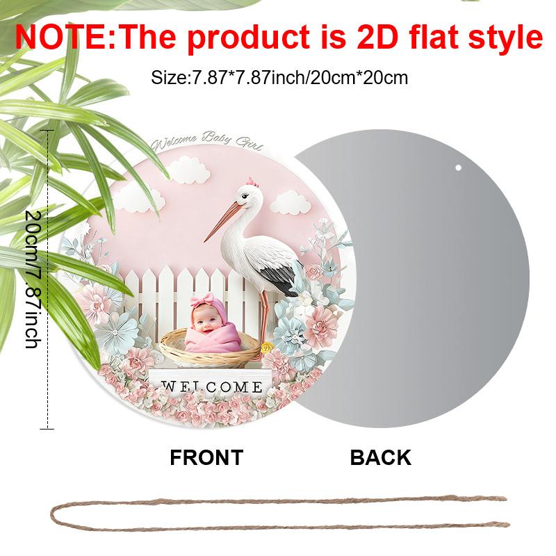 2D Flat Aluminium Welcome Sign with Pink Flowers Pattern - Charming Decorative Sign & Plaque - Ideal for Wall Decoration - No Electricity Needed