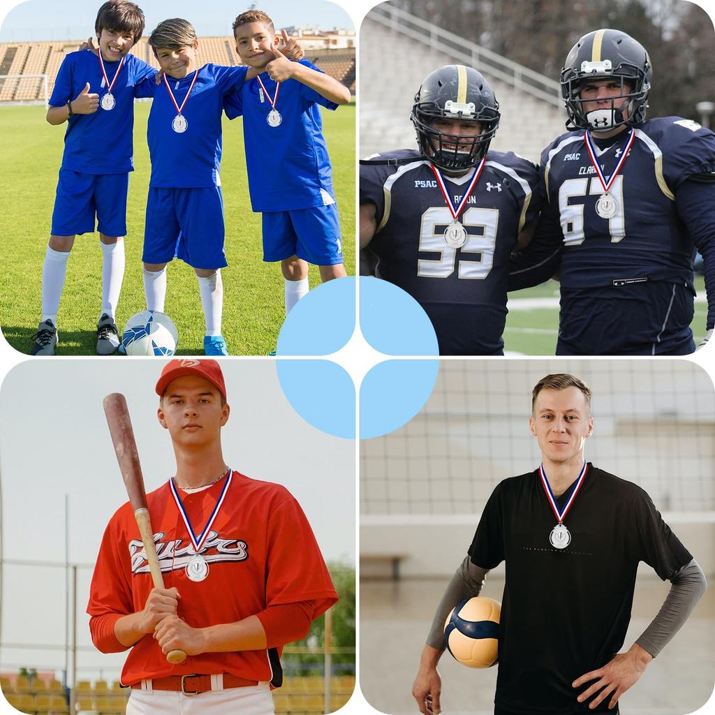 GeeRic 12 Gold Medals with Metal Straps for Winners, Awards,