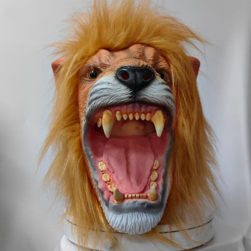 Christmas Gift Scary Animal Lion Latex Mask for Cosplay Bar Party Wholesale