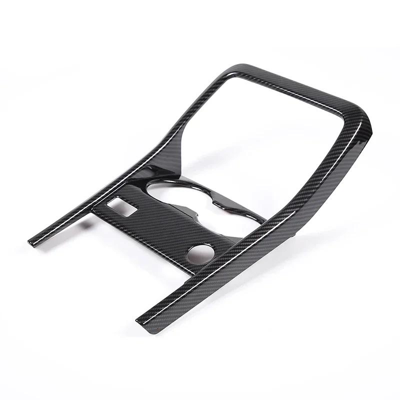 For BMW X1 IX1 U11 -25 ABS Carbon Car Front Drain Cup Holder Center Control Panel Frame Cover Trim Interior Car Accessories carbon fiber