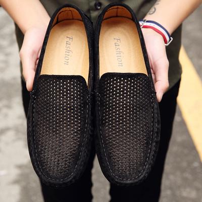 Mocassini Estivi Traforati Uomo Scarpe Casual Pelle Scamosciata Slip-On Piatte Calzature da Guida Uomo Mocassini Scarpe per Uomo 2024