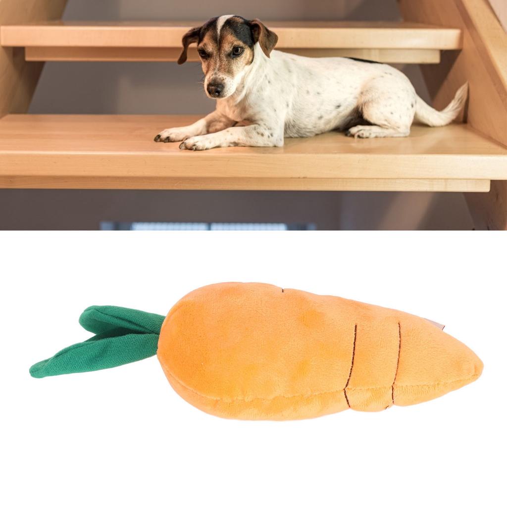 Carrot Dog Squeaky Toys Bite Resistant Relieve Anxiety Dog Squeaky Chew Toys Carrot Shaped Dog Toy for Playing