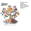 2D Acrylic Owl Realistic Figurine Perched Ornament Tree Decoration Owls with Base Colorful Flower Ornament for Desktop Bookshelf Decor