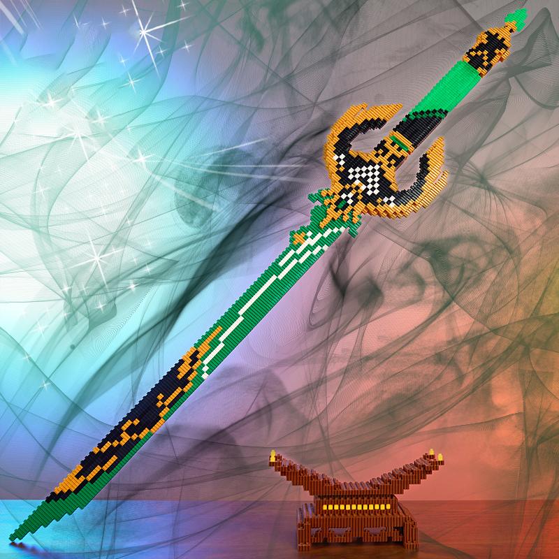 Non-Toxic Samurai Sword Building Blocks Anime Ninja Weapon Model Assembly Bricks Children Toy Idea Desktop Decoration Children Holiday Gifts