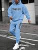 New Sweater Sweatpants Set Letter Printing Casual Jacket Autumn and Winter Velvet Street Trendy Middle-aged Suit Men