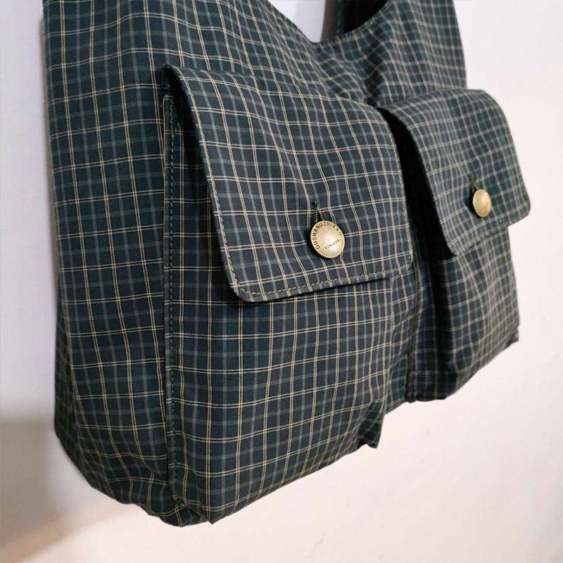 

Women s Large Plaid Canvas Tote - Year-Round Casual Crossbody Bag 45x27 cm