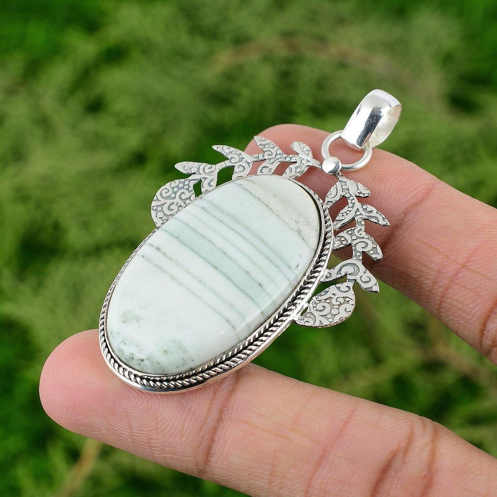 Daughters Day Deal Oval Natural Blue Rhodochrosite Mother New Pendant 925 Silver